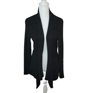 89th & Madison Black Sweater Open Cardigan Fine Knit Women's Size M